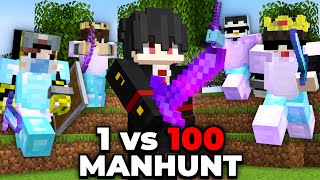 1 vs 100 Players Simulate Minecraft Manhunt [upl. by Cressi]