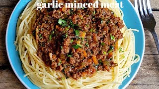 GARLIC MINCED MEAT  MINCED MEAT RECIPE  KALUHIS KITCHEN [upl. by Ahsinal]