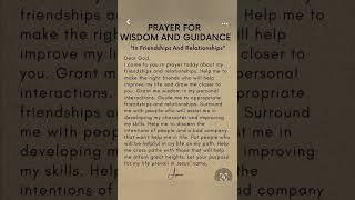 Prayer for wisdom and guidance in friendships and relationships [upl. by Benedicta]