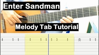 Enter Sandman Guitar Lesson Melody Tab Tutorial Guitar Lessons for Beginners [upl. by Edee]