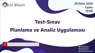 TestSınav Planlama ve Analiz Uygulaması  Webinar [upl. by Enaffit467]