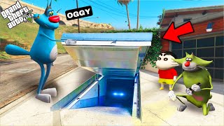 Oggy And Shinchan Found SECRET Underground Bunker Under His House in GTA 5 [upl. by Willow]