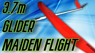 F5J 37M RC GLIDER MAIDEN FLIGHT  RC electric glider quotDragon Ladyquot [upl. by Afatsum993]