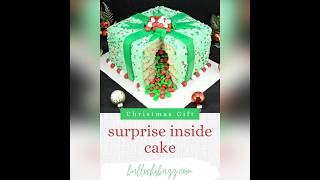 Festive Holiday Present Piñata Cake Recipe christmasbaking cake cakedecorating [upl. by Ettedo]