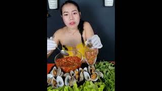 Eat Oyster with Spicy sauce  ASMR EATING SHOW  JIN SU [upl. by Enomaj]