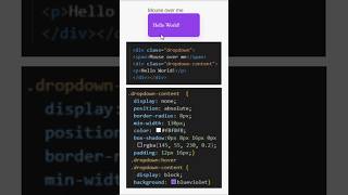 Hoverable Dropdown in html and css 😜 fronted web css html dropdown [upl. by Marybelle]