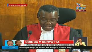 CJ David Maraga reads the determination of the Supreme Court majority [upl. by Thorrlow209]