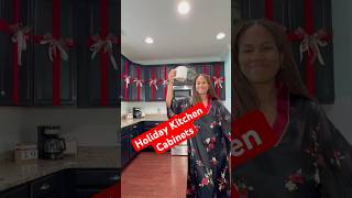 Christmas holiday Kitchen Cabinets decoration holiday holidaydecor howto diy shorts viralvideo [upl. by Alyson]