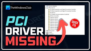 PCI device driver missing Where do I download it [upl. by Jemmie]