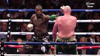 Deontay Wilder knocks down Tyson Fury in the 12th Round [upl. by Sdlonyer]