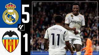 Real Madrid 51 Valencia  HIGHLIGHTS  LaLiga 202324 [upl. by Caras]