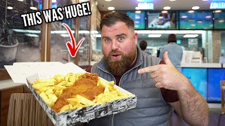 WE TRY A GIANT FISH AND CHIPS 😱  FOOD REVIEW CLUB  WALSALL [upl. by Xantha]