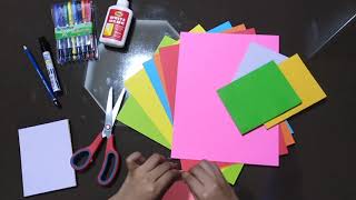 How to make a simple booklet with 8 pages using colored construction papers  Easy booklet projects [upl. by Tennaj]