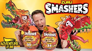 Zuru Smashers Mega Light Up Dino Over 25 Surprises Series 4 With TRex Adventure Fun Toy review [upl. by Helen]