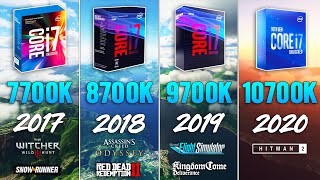 i7 7700K vs i7 8700K vs i7 9700K vs i7 10700K Test in 7 Games [upl. by Desirae812]