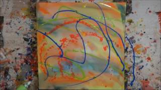 Tutorial Abstrakte Kunst 3  Wir malen ein Bild  Acryl Schwamm Spritz Technik  Painting Demo [upl. by Eocsor]