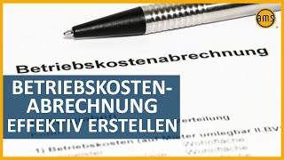 Wie du die Betriebskostenabrechnung für den Mieter richtig erstellst [upl. by Asyar]