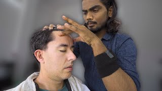 💈Muscle Relaxing ASMR Face and Body Massage in Indian Barbershop [upl. by Ellehcor176]