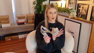 Catie Unboxes 5 Inch Rhinestone Covered High Heel Platform Shoes With Block Heel [upl. by Joliet]