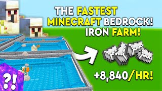 BEST IRON FARM In Minecraft Bedrock Tutorial  8840HR MCPEXBOXPSNintendoWin10 [upl. by Airam]