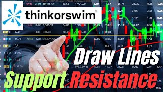 How to Draw Support and Resistance Lines in Thinkorswim [upl. by Hortensa]