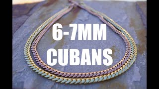 Miami Cuban Link Chain 14K 6MM 7MM ROSE GOLDYELLOW [upl. by Akinyt815]