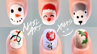 6 IDEAS PARA DECORAR TUS UÑAS EN NAVIDAD  SIN HERRAMIENTAS Y EN MENOS DE 5 MINUTOS [upl. by Regan]