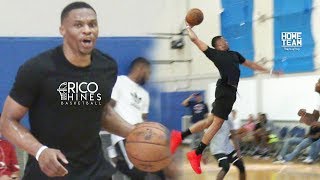 Russell Westbrook Darren Collison Dante Exum Stanley Johnson at Rico Hines UCLA Run [upl. by Frerichs46]