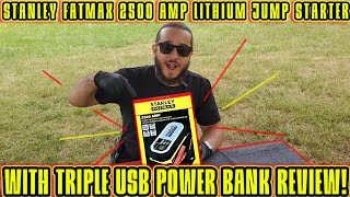 Stanley FatMax 2500 Amp Lithium Jump Starter With Triple USB Power Bank Review [upl. by Annay183]