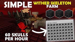 Simple AFK Wither Skeleton Skull Farm in Minecraft 121  60 Skulls perH [upl. by Hildie]