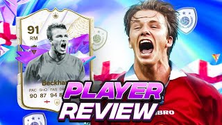 91 FUTURE STARS ICON BECKHAM SBC PLAYER REVIEW  FC 24 Ultimate Team [upl. by Fu984]