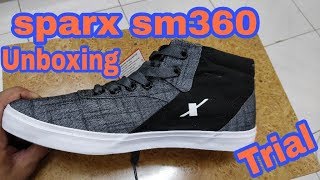 sparx shoes Sm 360 grey quick unboxing white best quality first impression quick trial unisex [upl. by Eleaffar]