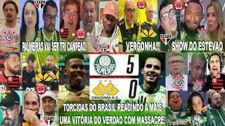 TORCIDAS DO BRASIL AO PALMEIRAS 5X0 CRICIÚMA COM SHOW DO ESTEVAO E QUER SER TRICAMPEAO COM ABEL [upl. by Mimi979]