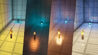 Minecraft Colored Lighting Shaders Comparison Voxlementary SEUS PTGI MollyVX NostalgiaVX [upl. by Anomor]