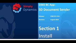 SD Document Sender App Installation in D365 Business Central [upl. by Lehacim]