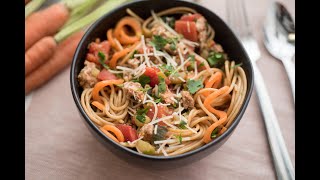 Turkey Ragu Over Carrots and Spaghetti Recipe [upl. by Enra]