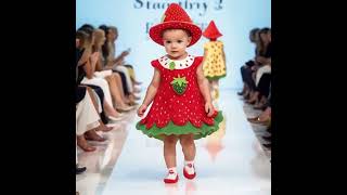 Babys Whimsical Strawberry Runway Walk  Fashion Meets Fun ai baby runway [upl. by Ahsieyn910]