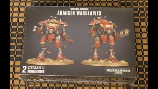 Imperial Knights  Armiger Warglaives  Unboxing WH40K [upl. by Attevad]