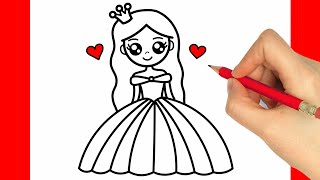 HOW TO DRAW A PRINCESS  HOW TO DRAW A GIRL EASY STEP BY STEP  كيف ترسم أميرة [upl. by Chandler]