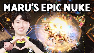 Maru lands INSANE Starcraft 2 nuke in GSL [upl. by Burck953]