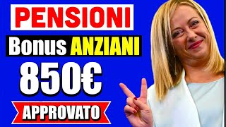 ULTIMORA BONUS ANZIANI 850€ al MESE APPROVATO❗️ECCO CHI RICEVE IL NUOVO CONTRIBUTO UNIVERSALE 💰 [upl. by Coray]