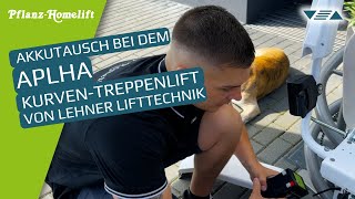 Akkutausch Treppenlift Alpha ▽△ von Lehner Lifttechnik [upl. by Rycca]