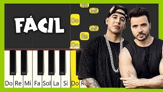 Despacito  Luis Fonsi ft Daddy Yankee  TUTORIAL PIANO FÁCIL  CANCIÓN FÁCIL PARA PIANO [upl. by Kalil]