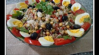 Salada de bacalhau com grão de bico deliciosa [upl. by Anerdna863]