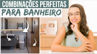 COMBINAÇÕES PARA BANHEIRO  REVESTIMENTO BANCADA E MARCENARIA  Mariana Cabral [upl. by Eiryk]