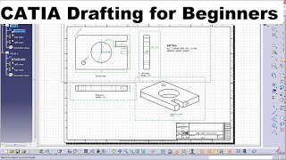 CATIA Drafting  Drawing Tutorial for Beginners  1 [upl. by Faustina]