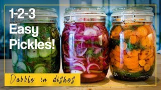 Super easy 123 pickle recipe Cucumber carrots amp onions [upl. by Nye]