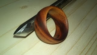 Woodturning part 2 of 3 turning jewelery ring HD [upl. by Ahtekahs]