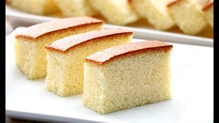 How To Make Super Soft Sponge Cake  Chinese Bakery Castella Cake Recipe [upl. by Peednus]