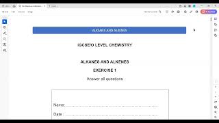 Exercise 1 Alkanes and Alkenes MCQs 1 to 25 Cambridge IGCSE O level Chemistry Lesson 65 part c [upl. by Anol749]